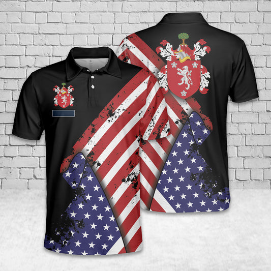 Custom Name Hamilton Family USA Polo Shirt