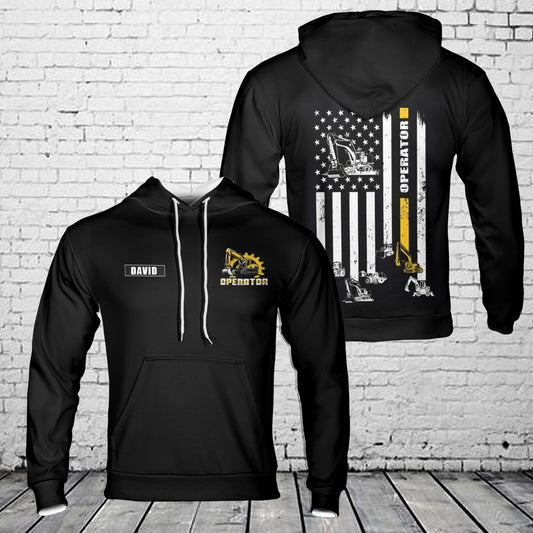 Custom Name Heavy Equipment Operator 3D Hoodie