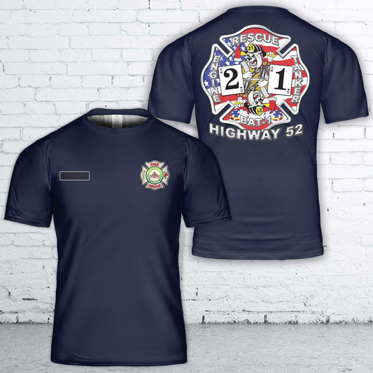 Custom Name Hudson, Florida, Pasco County Fire Rescue Station 21 T-Shirt 3D