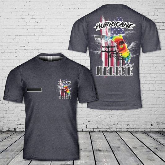 Custom Name Hurricane Helene Florida Lineman T-Shirt 3D