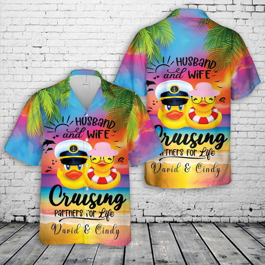 Custom Name Husband And Wife Cruising Partners For Life Hawaiian Shirt