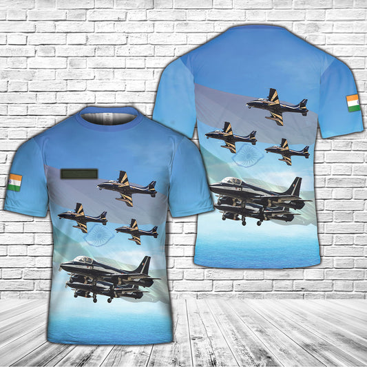 Custom Name Indian Navy Sagar Pawan Aerobatic flight demonstration team T-Shirt 3D