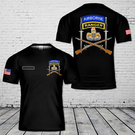Custom Name Infantry Airborne Ranger Paratrooper T-Shirt 3D