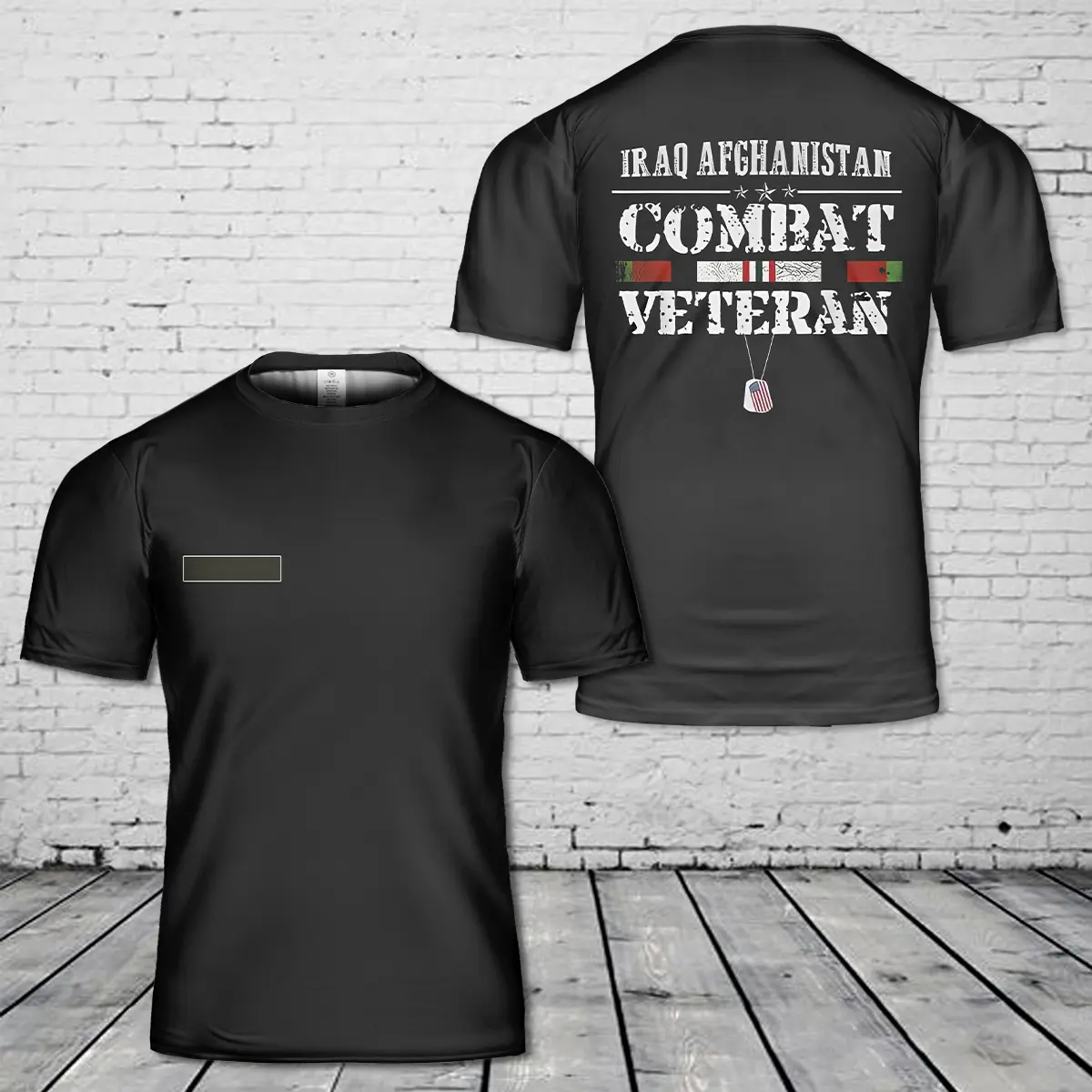 Custom Name Iraq Afghanistan Combat Veteran T-Shirt 3D