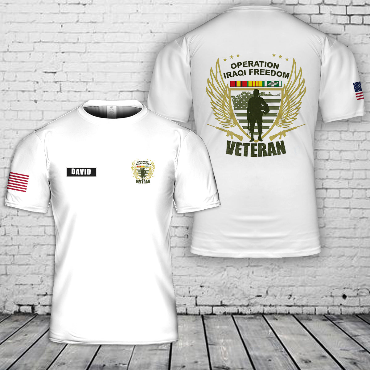 Custom Name Iraqi Freedom Veteran 3D T-Shirt