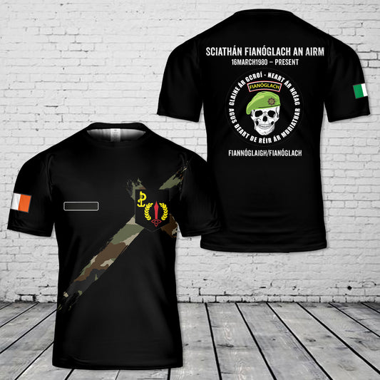 Custom Name Irish Army Army Ranger Wing 3D T-Shirt