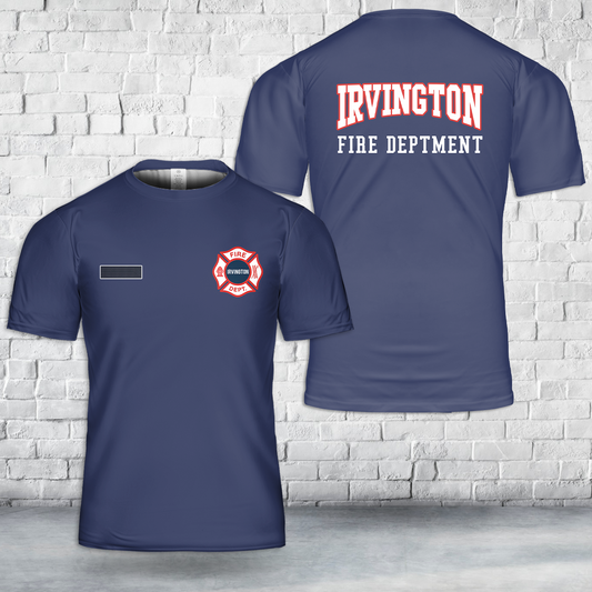 Custom Name Irvington Fire Dept T-Shirt 3D