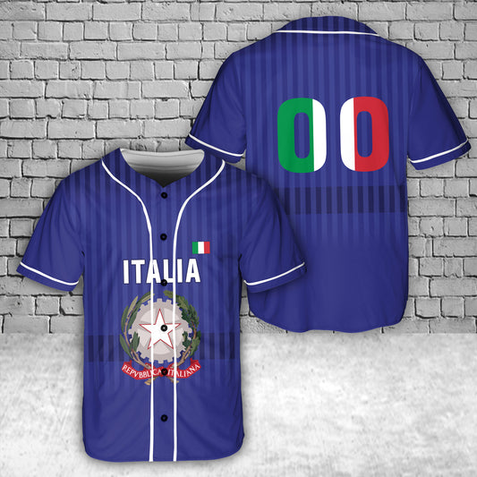 Custom Name Italia Baseball Jersey
