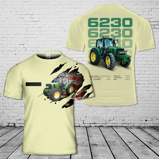 Custom Name JD 6230 Tractor T-Shirt 3D