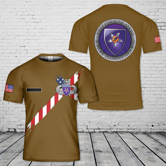 Custom Name Joint Communications Support Element (Airborne) (JCSE) MAWings with JCSE Patch Brown Version T-Shirt 3D