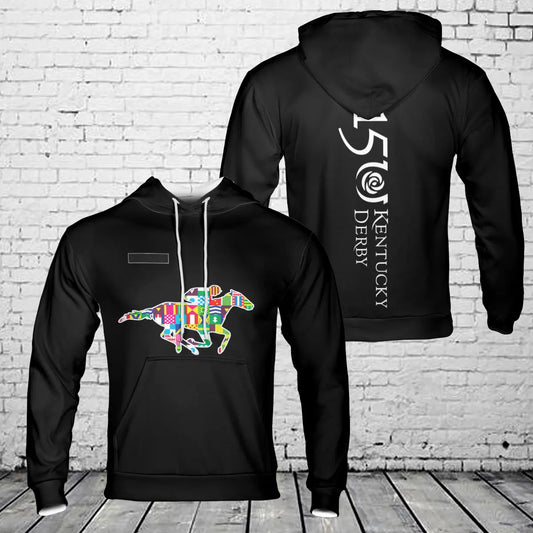 Custom Name Kentucky Derby 150 Jockey Silks Hoodie 3D