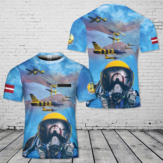 Custom Name Latvia Baltic Bees Jet Team Civilian aerobatic display team T-Shirt 3D