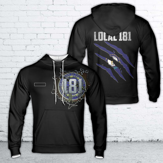 Custom Name Local 181 Operating Engineers Kentucky Hoodie 3D