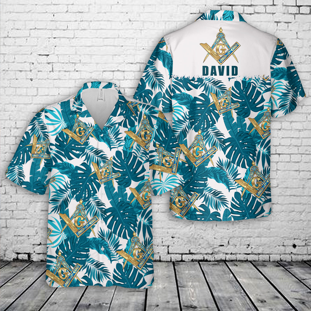 Custom Name Lodge Name Masonic Freemasonry Tropical Hawaiian Shirt