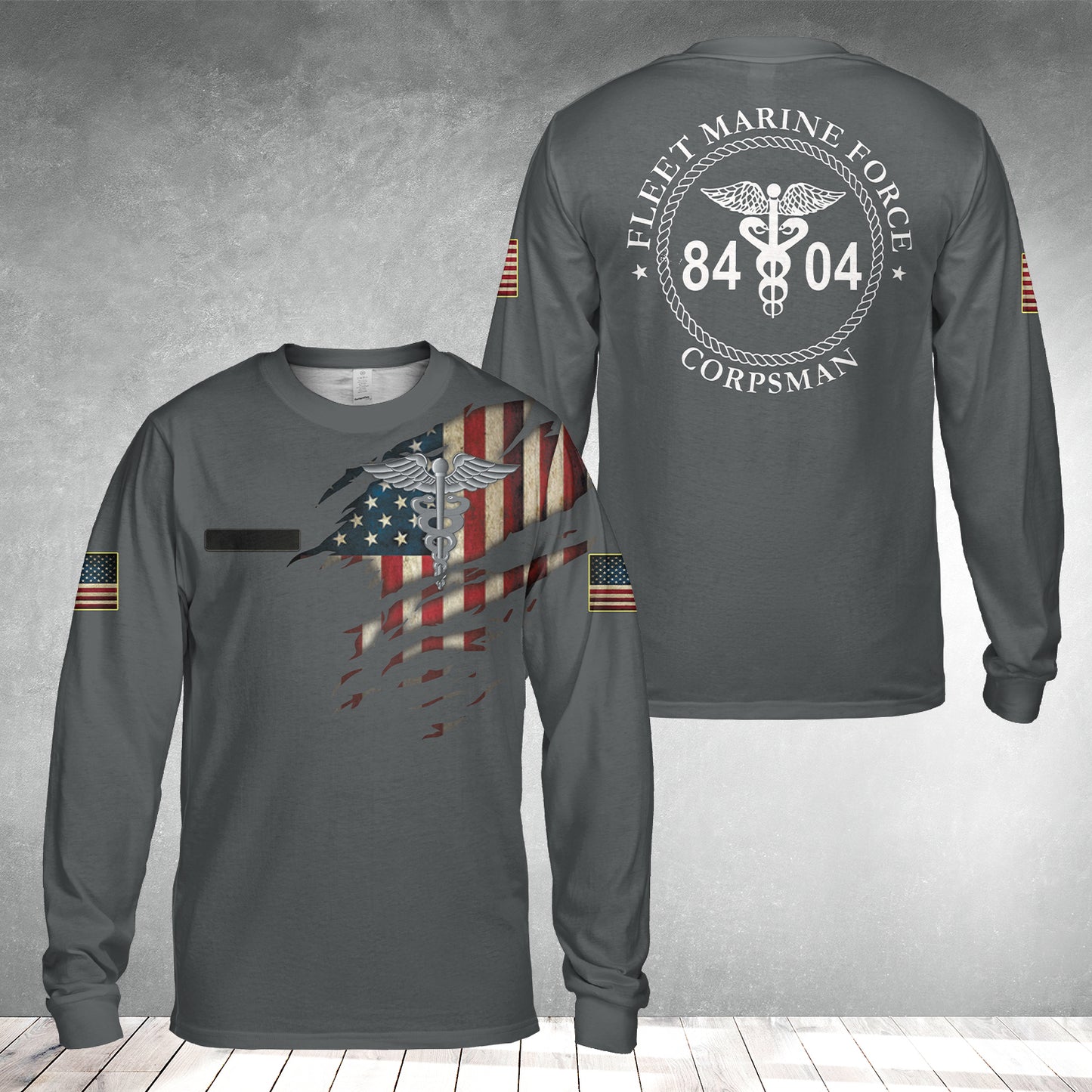 Custom Name MF Corpsman 8404 AOP Long Sleeve Shirt