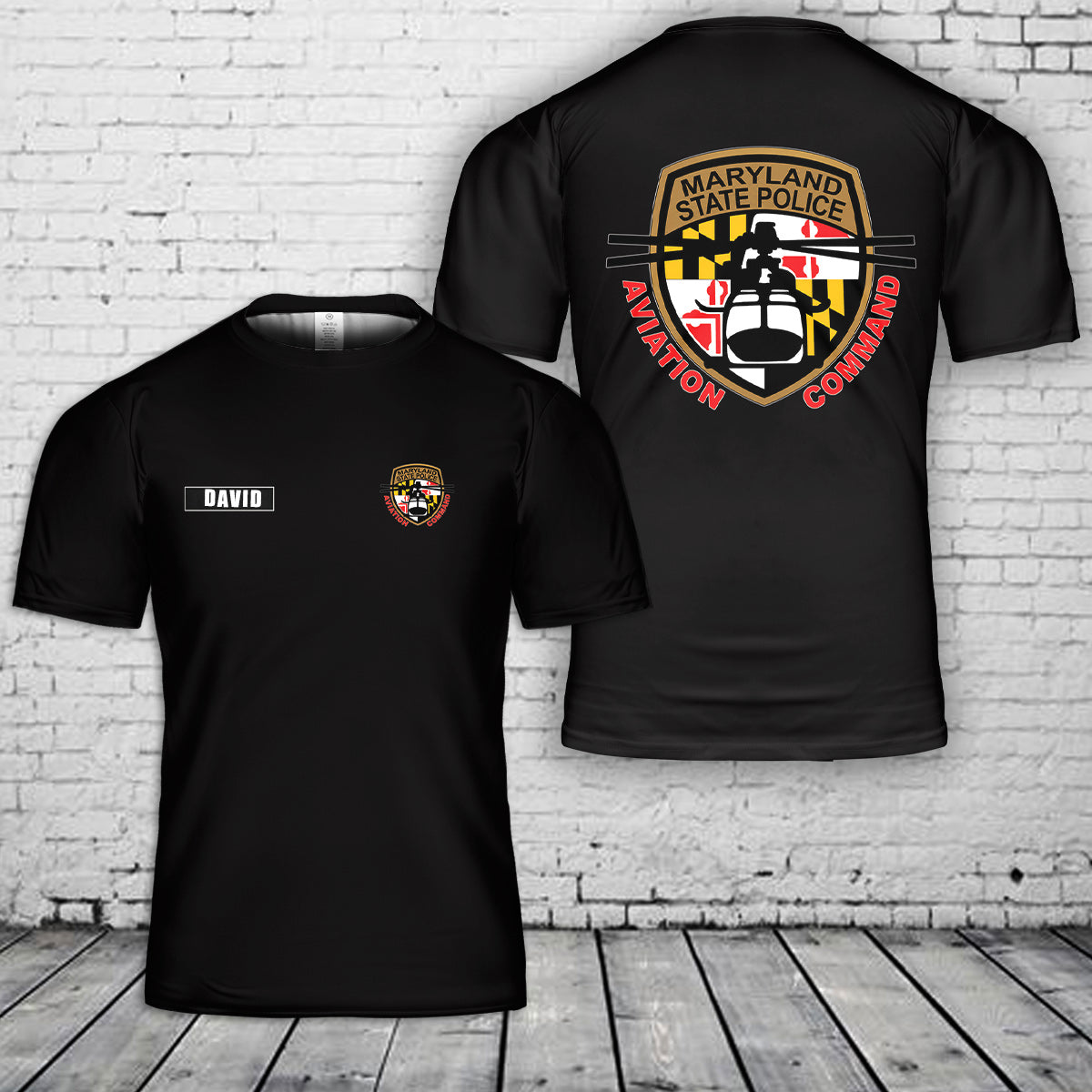 Custom Name Maryland State Police Aviation Command 3D T-Shirt