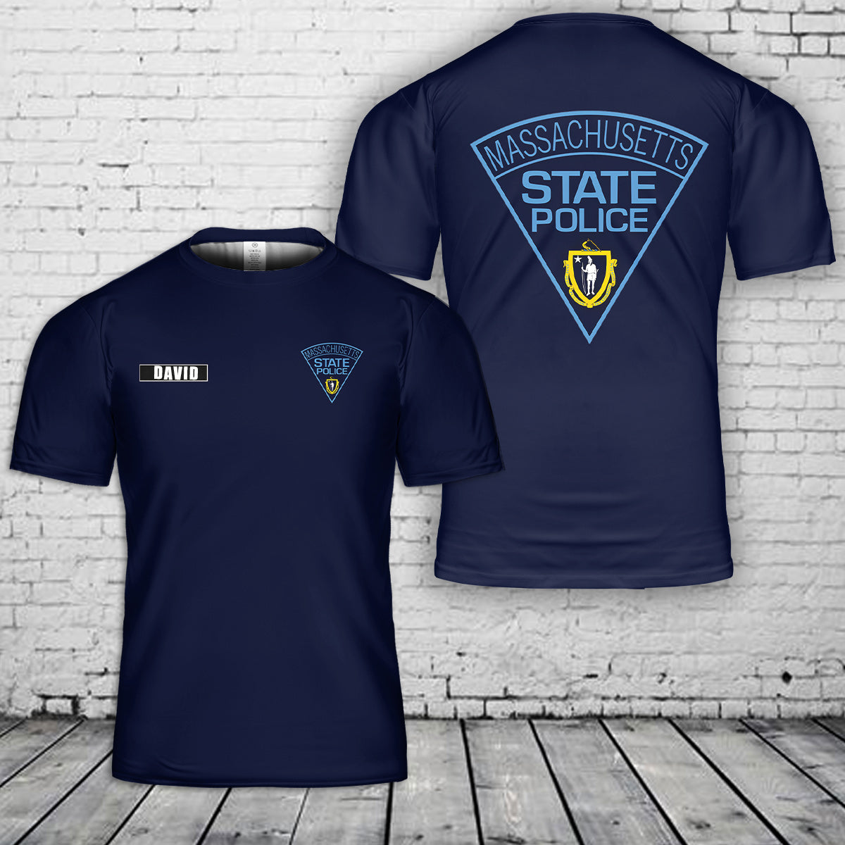 Custom Name Massachusetts State Police 3D T-Shirt