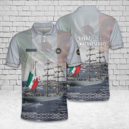 Custom Name Mexican Navy ARM Cuauhtémoc (BE01) Polo Shirt