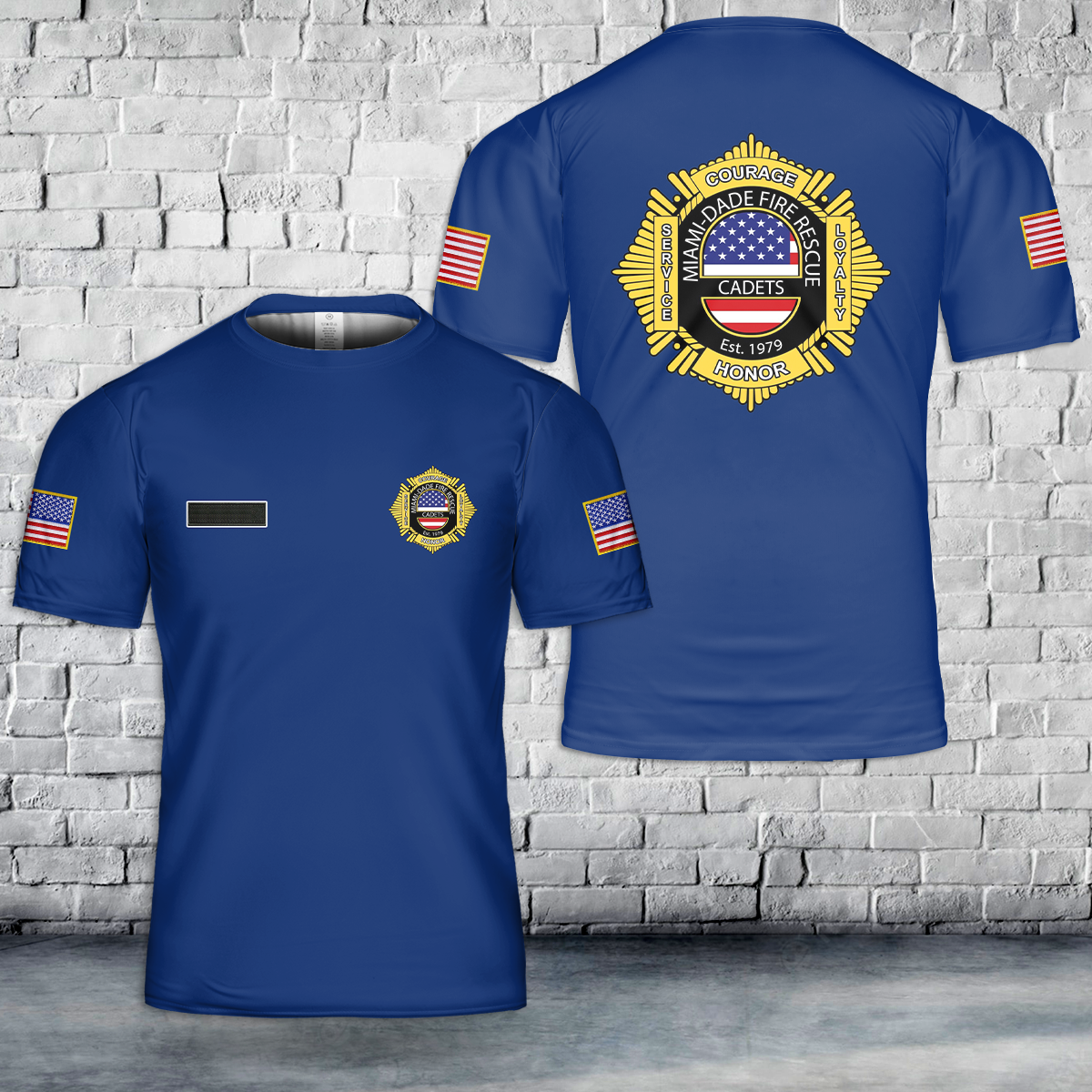 Custom Name Miami-Dade Fire Rescue Cadets T-Shirt 3D