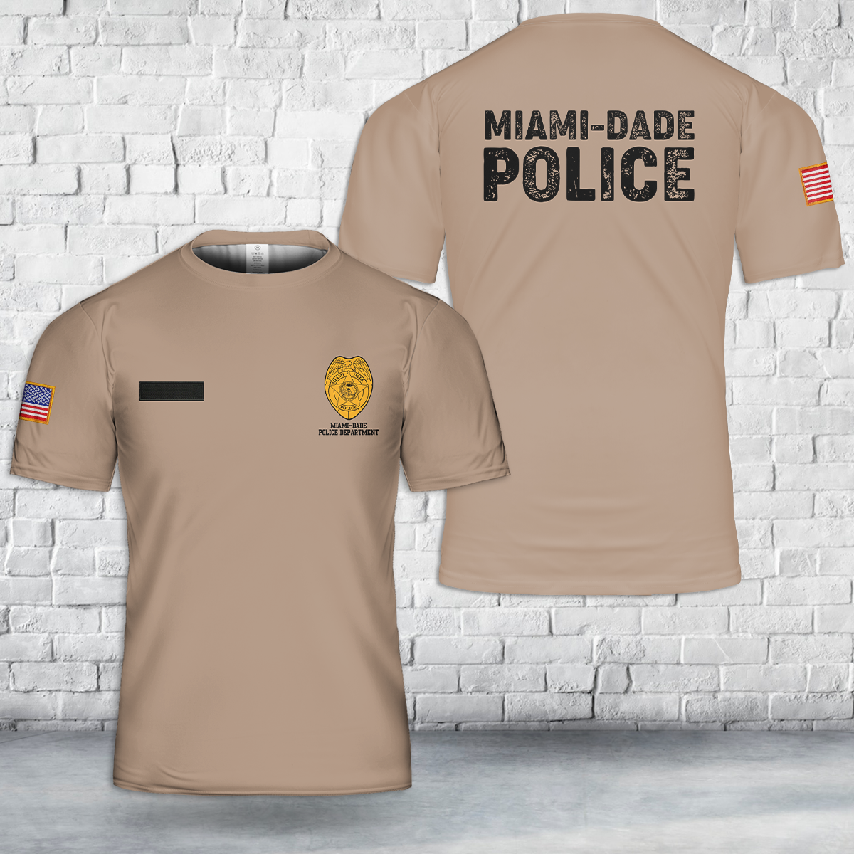 Custom Name Miami-Dade Police Department T-Shirt 3D