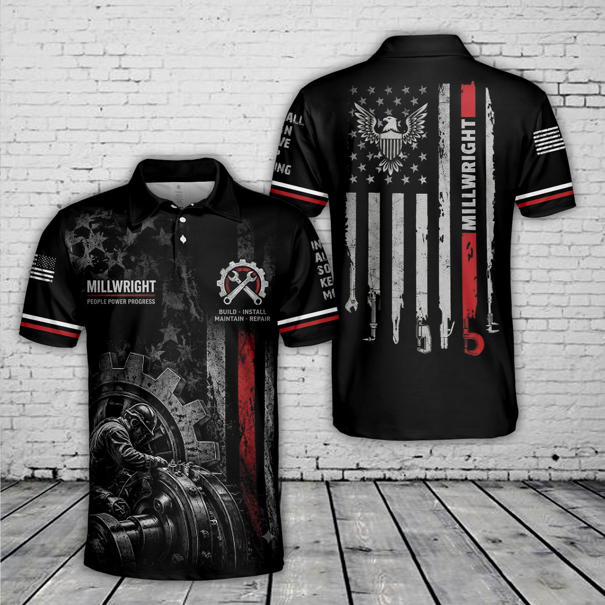 Custom Name Millwright Polo Shirt