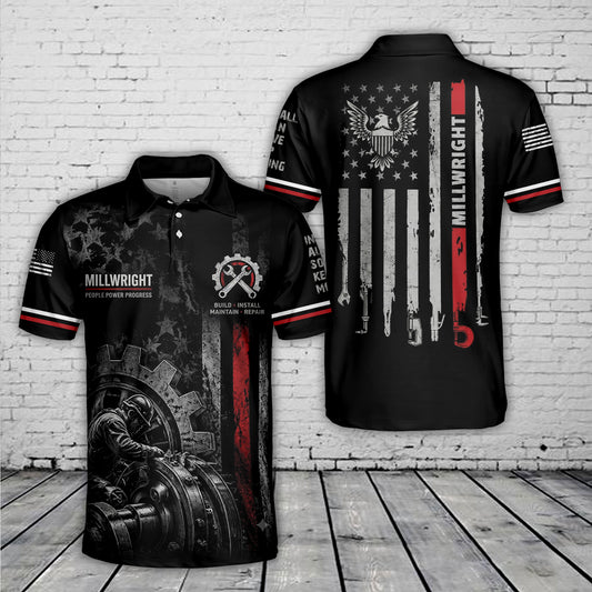Custom Name Millwright Polo Shirt