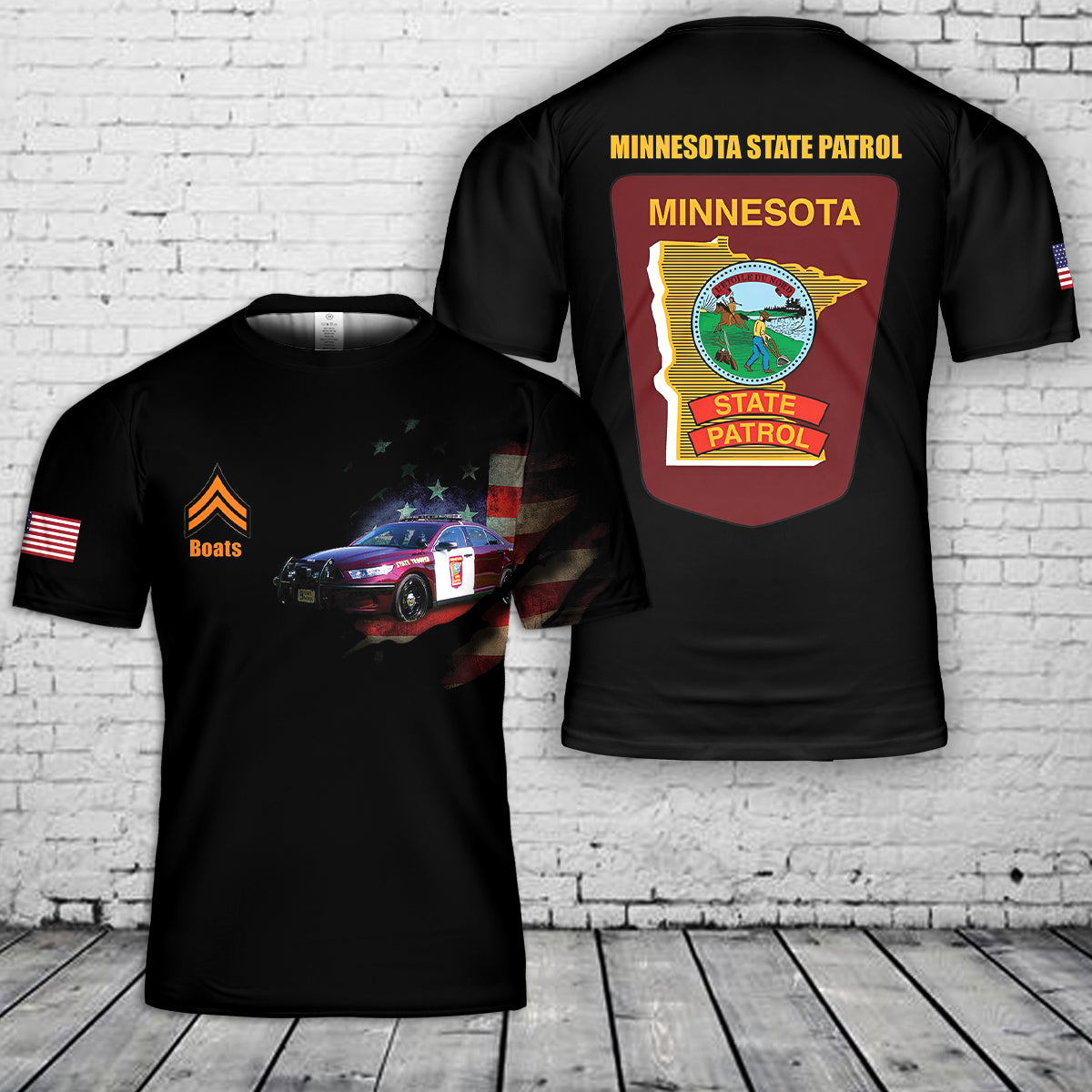 Custom Name and Rank Minnesota State Patrol 3D T-Shirt