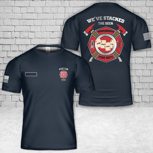 Custom Name Mishawaka,  Indiana, Mishawaka Fire Department T-Shirt 3D