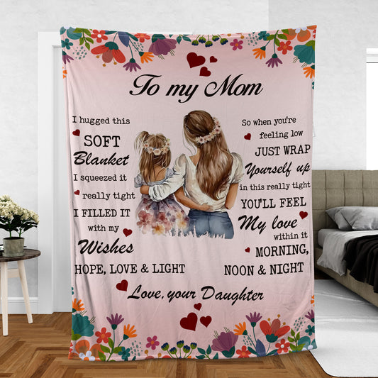 Custom Name Mother's Day Gift Fleece Blanket (Lightweight)