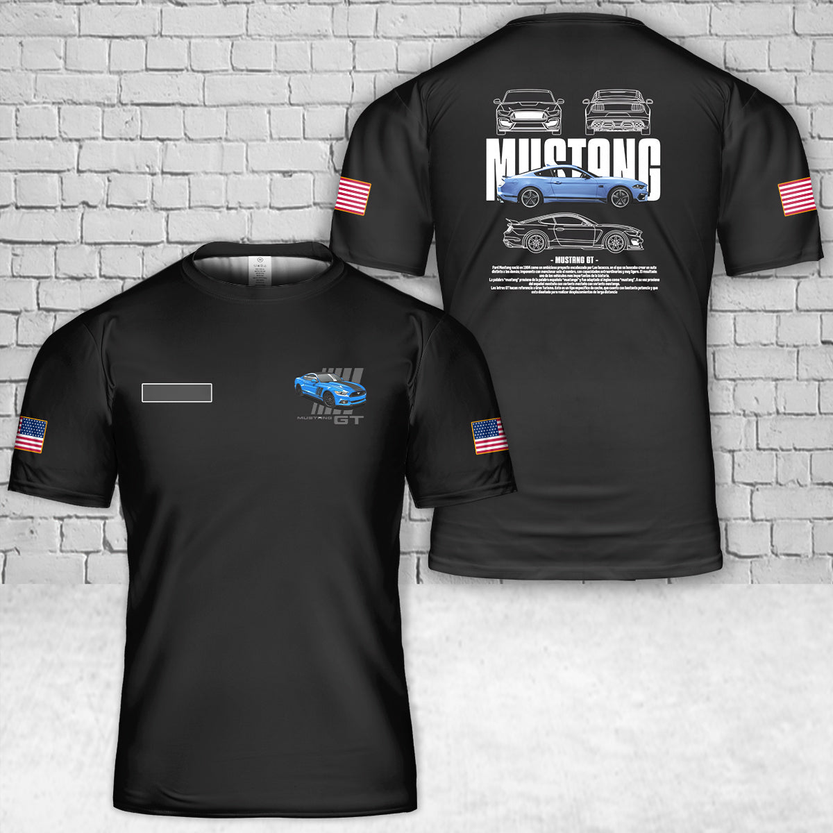 Custom Name Mustang GT T-Shirt 3D