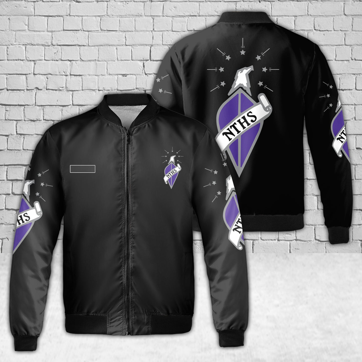 Custom Name National Technical Honor Society (NTHS) AOP Fleece Bomber Jacket