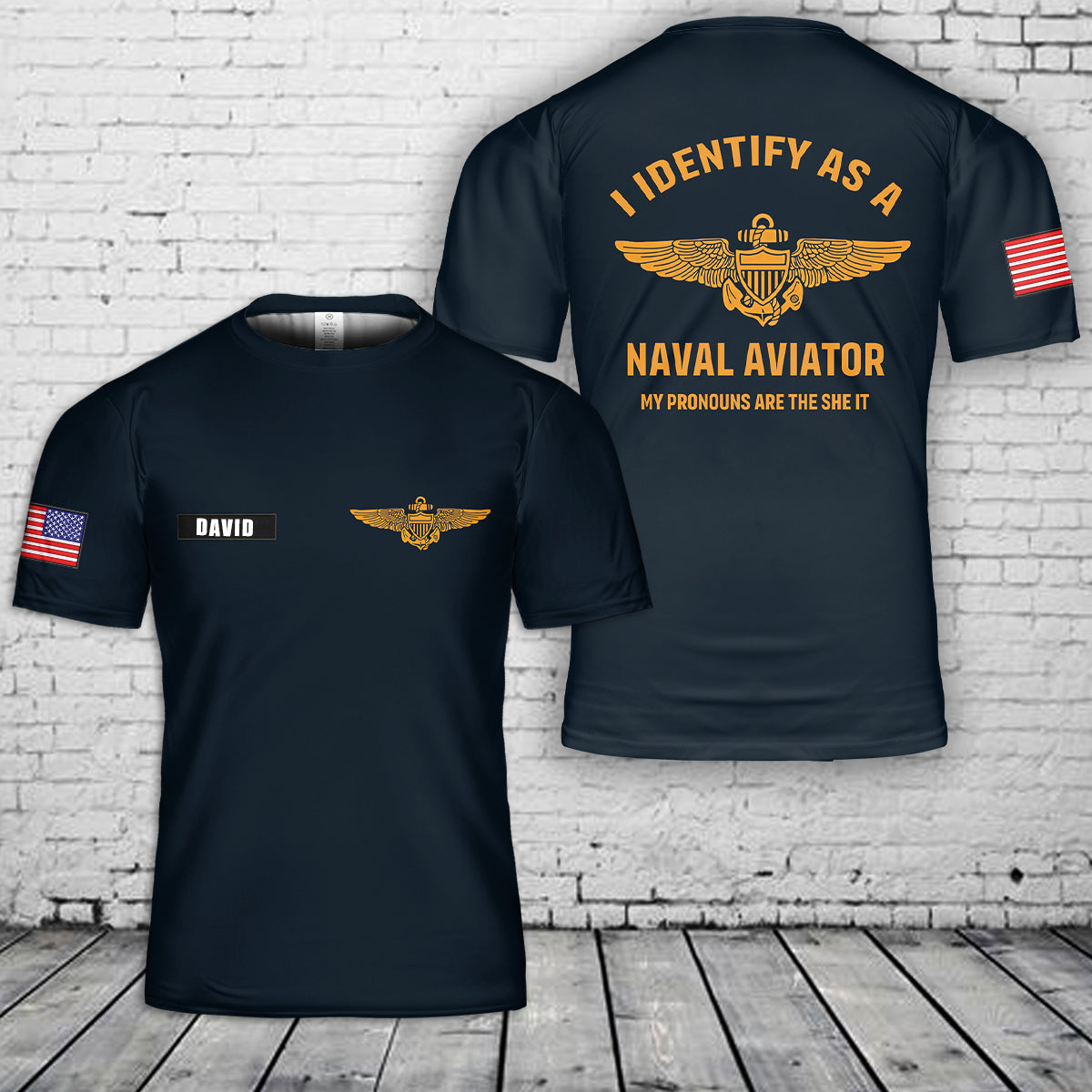 Custom Name Naval aviator 3D T-Shirt