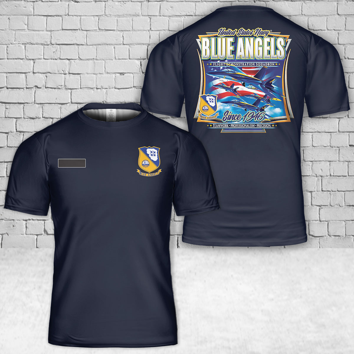 Custom Name US Navy Blue Angels Since 1946 T-Shirt 3D