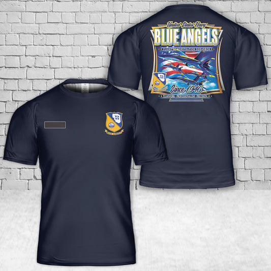Custom Name US Navy Blue Angels Since 1946 T-Shirt 3D