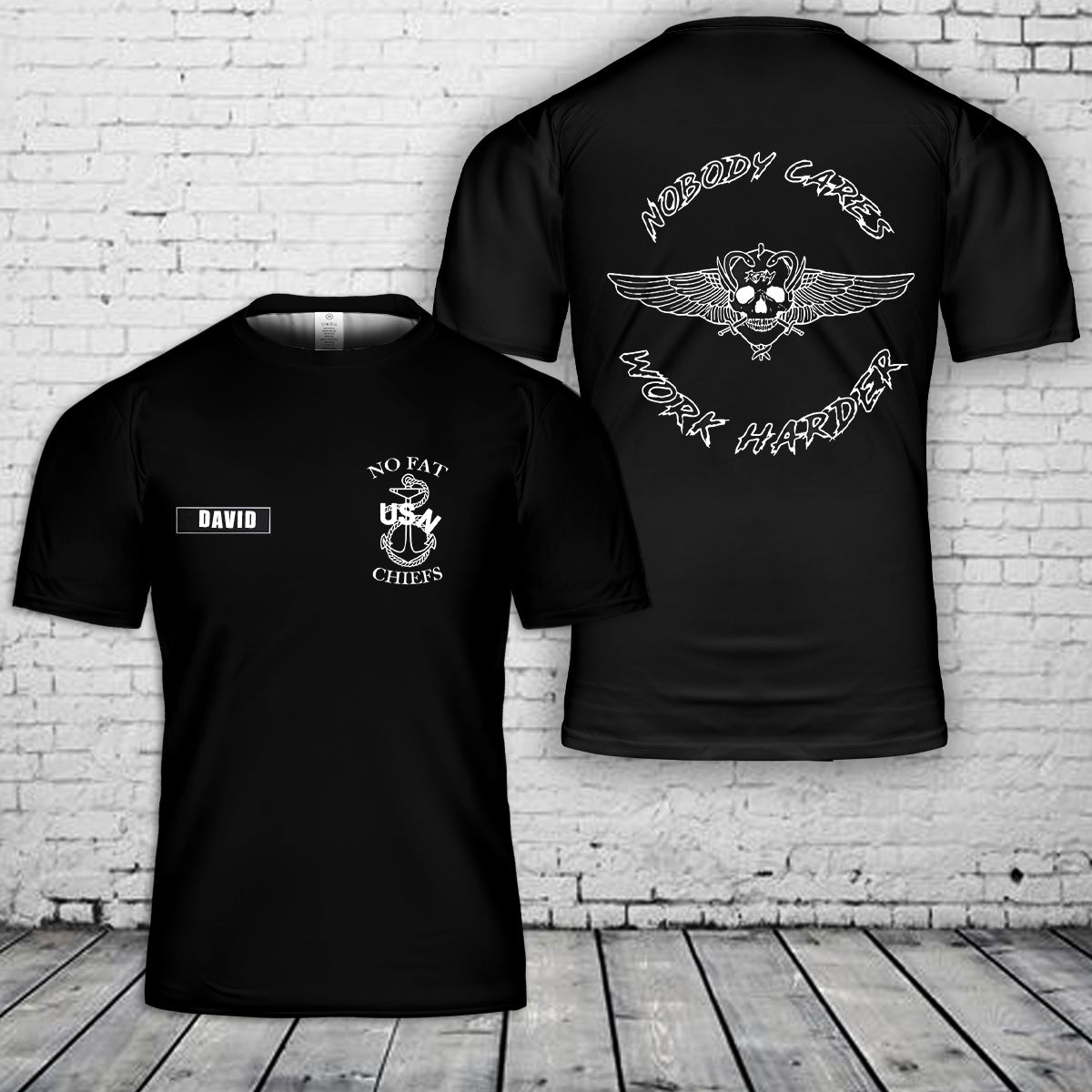 Custom Name Navy CPO Shirt No Fat Chiefs 3D T-Shirt