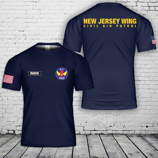 Custom Name New Jersey Wing Civil Air Patrol 3D T-Shirt