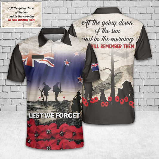 Custom Name New Zealand Anzac Day Lest We Forget Polo Shirt