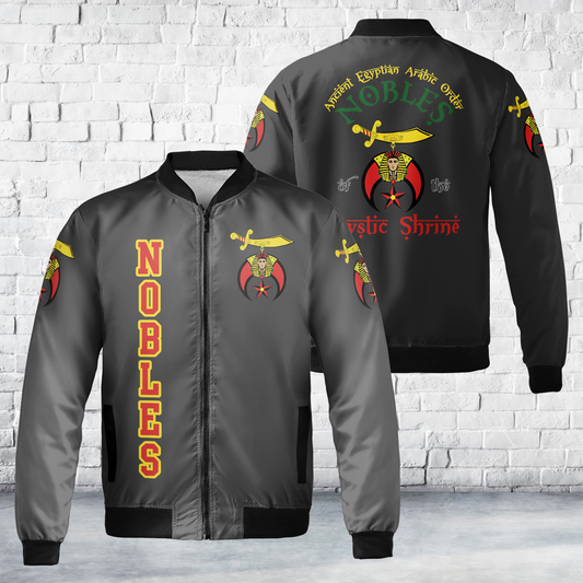 Custom Name Nobles Of The Mystic Shrine AEAONMS PHA AOP Fleece Bomber Jacket
