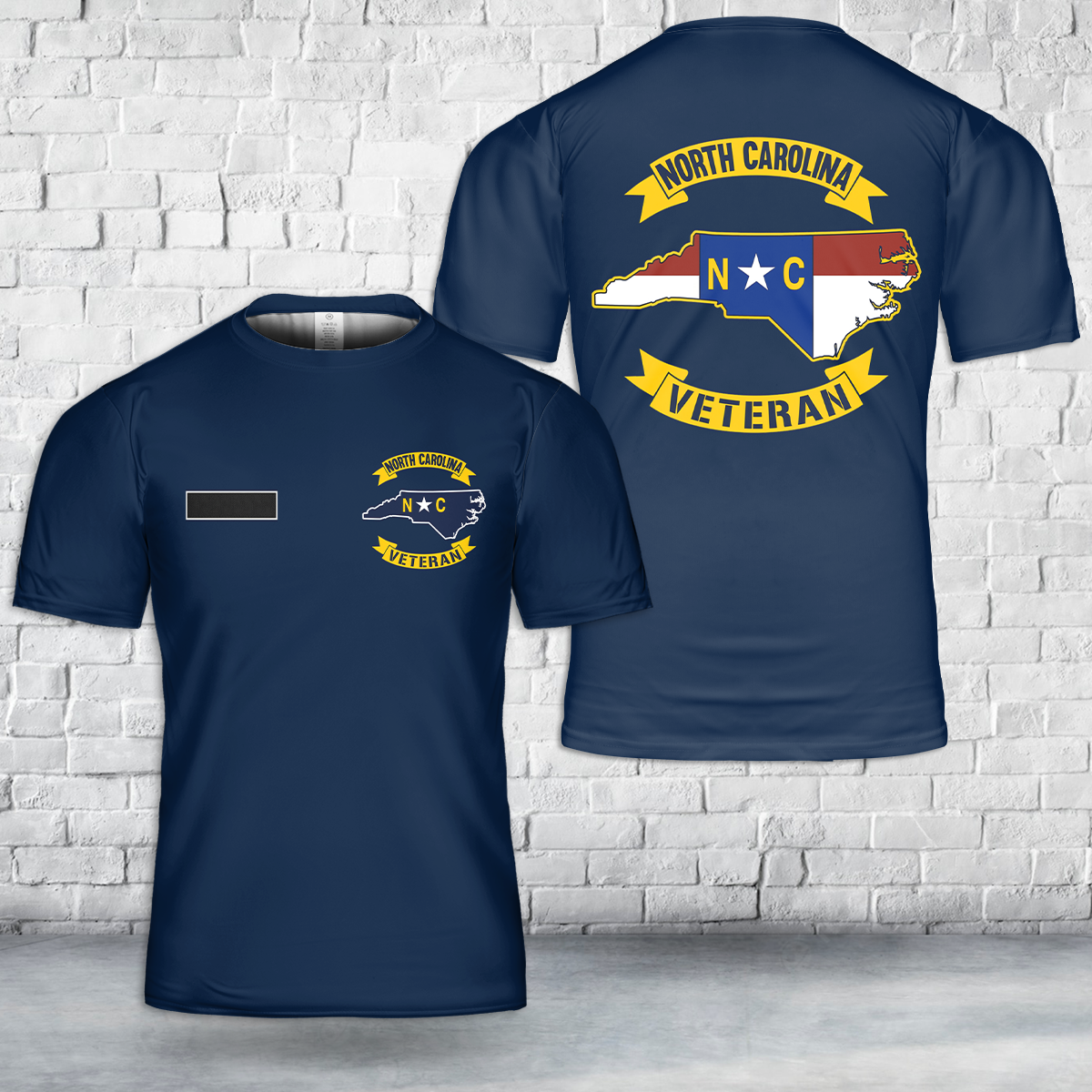 Custom Name North Carolina Veteran T-Shirt 3D