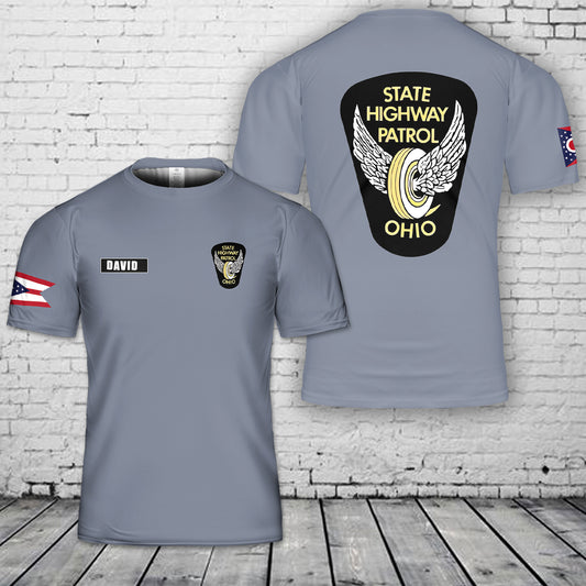 Custom Name Ohio State Highway Patrol 3D T-Shirt