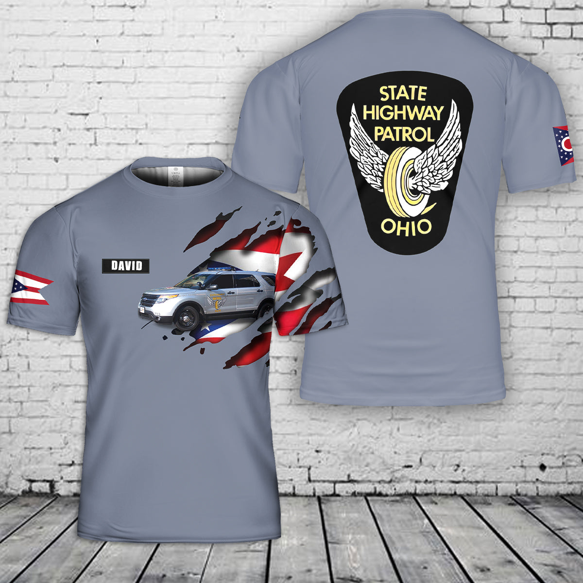 Custom Name Ohio State Highway Patrol 3D T-Shirt