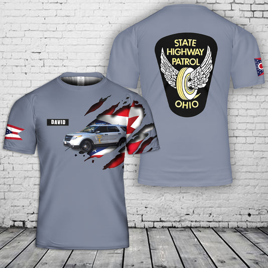 Custom Name Ohio State Highway Patrol 3D T-Shirt
