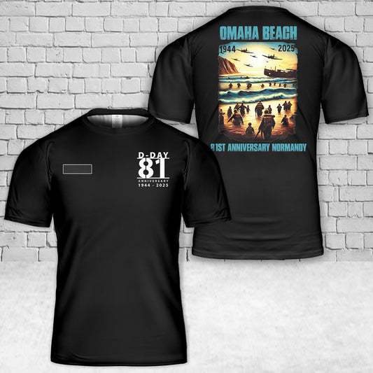 Custom Name Omaha Beach D-Day 81st Anniversary Honor History Normandy T-Shirt 3D