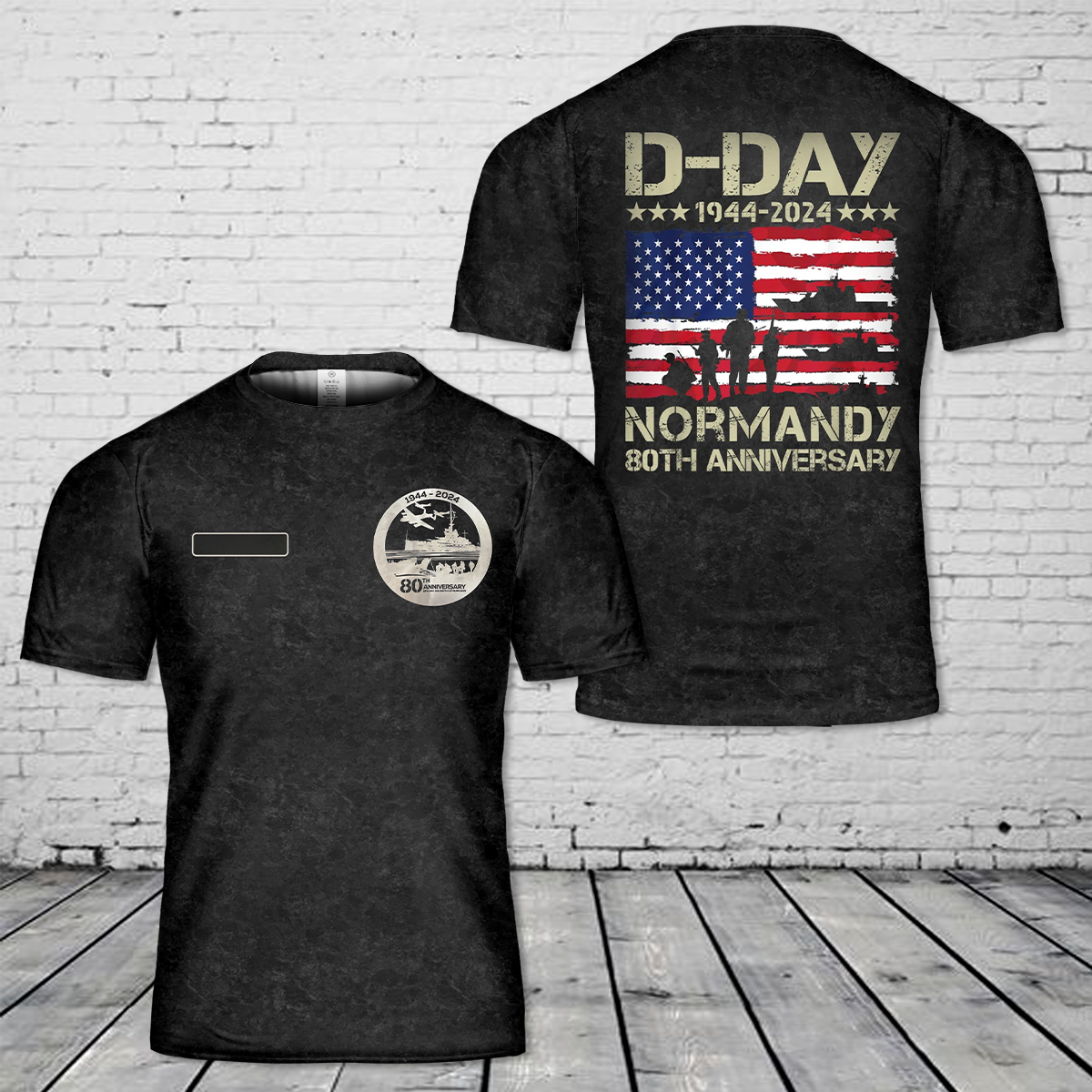 Custom Name Operation Overlord 1944 D-Day 2024 80th Anniversary Normandy T-Shirt 3D