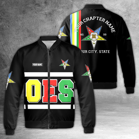 Custom Name Order of the Eastern Star OES AF&AM Bomber Jacket