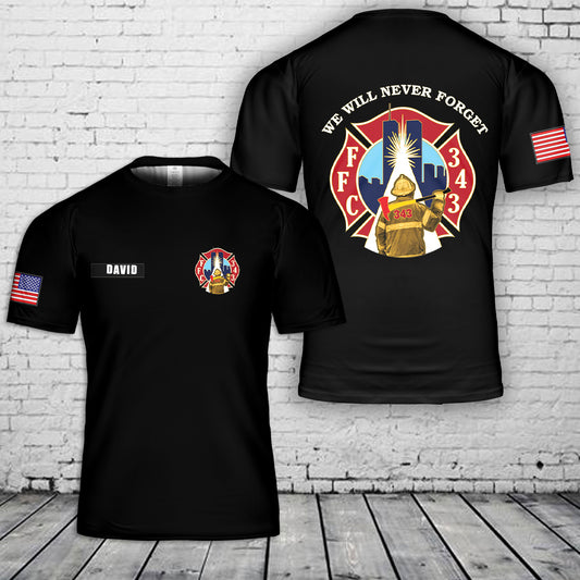 Custom Name Patriot Day We Will Never Forget 3D T-Shirt