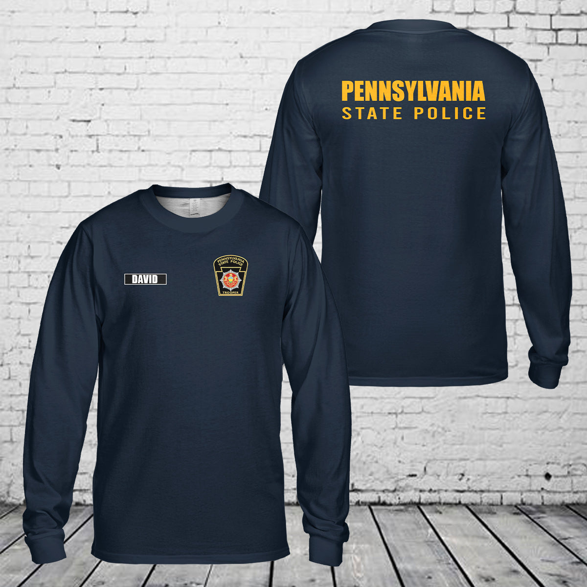 Custom Name Pennsylvania State Police Long Sleeve Shirt