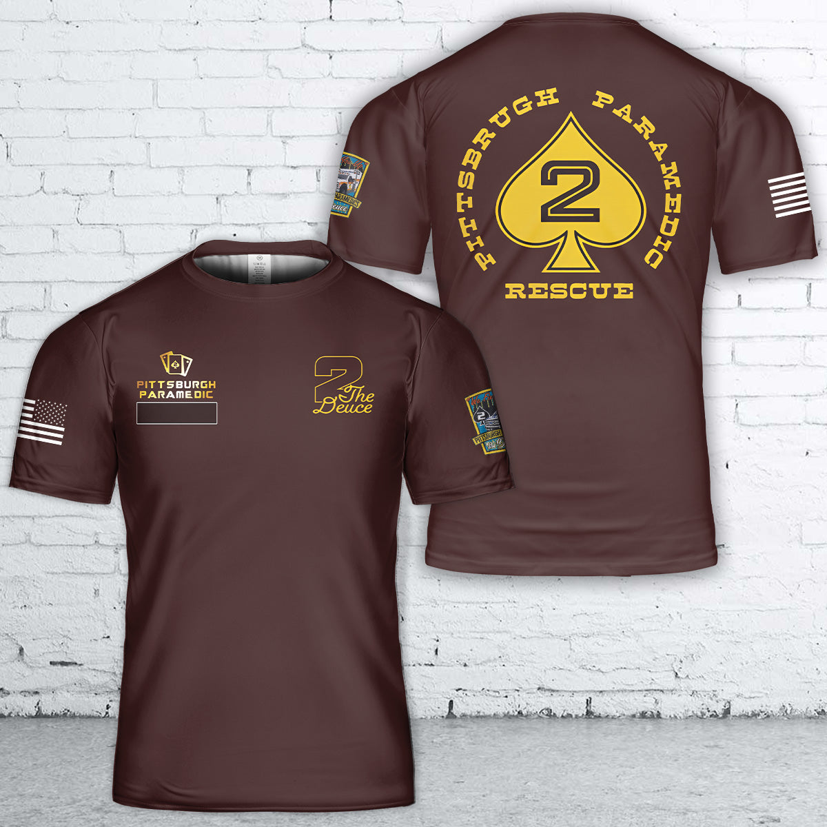 Custom Name Pittsburgh, Pennsylvania, Pittsburgh EMS Rescue 2 T-Shirt 3D