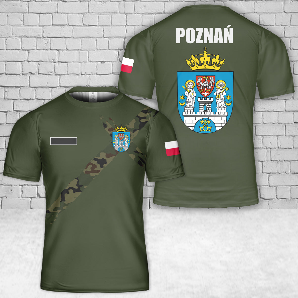 Custom Name Poland Poznań T-Shirt 3D