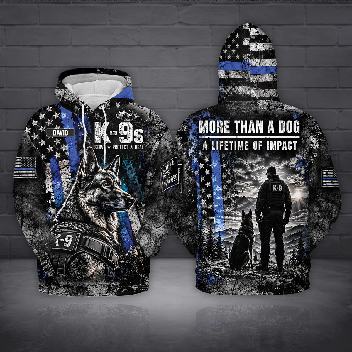 Custom Name Police K9 3D Hoodie